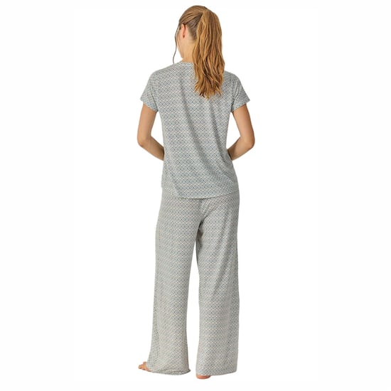 Women's Summer Pyjamas with Flowy Long Pants JJB28 - Image 3
