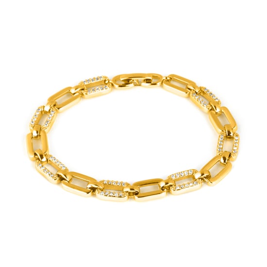 Luxenter Armband met glanzende zirkonia, afgewerkt in 18-karaats geelgoud - Asgoth - Image 1