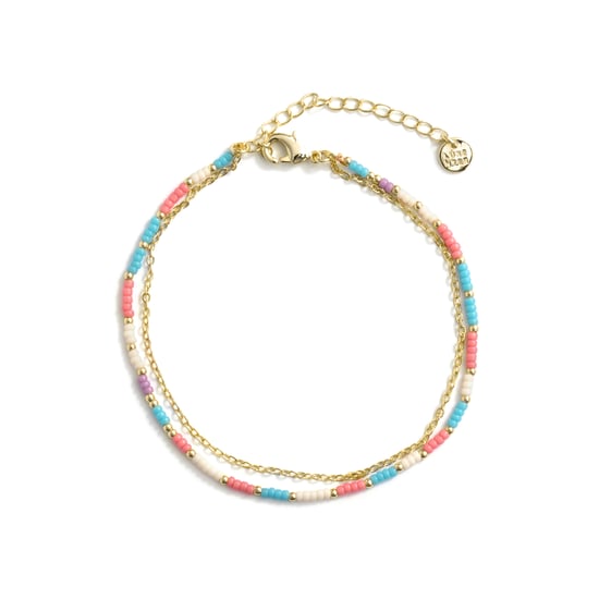 Luxenter armband in metaallegering en roze kristal, afgewerkt in 18 karaats geelgoud - Zasau - Image 3