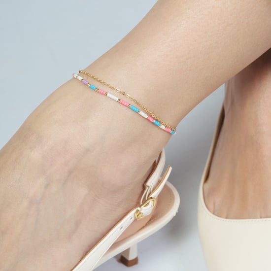 Luxenter armband in metaallegering en roze kristal, afgewerkt in 18 karaats geelgoud - Zasau - Image 4