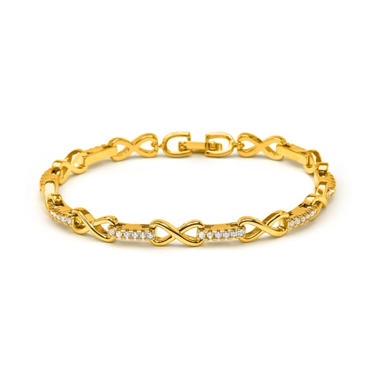 Luxenter Bráisléad zirconia le gearradh den scoth le bailchríoch óir bhuí 18k - Raak - Image 1