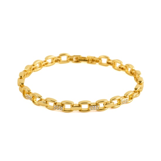 Luxenter Armband met schitterende zirkonia, afgewerkt in 18 karaats geelgoud - Yaris - Image 1