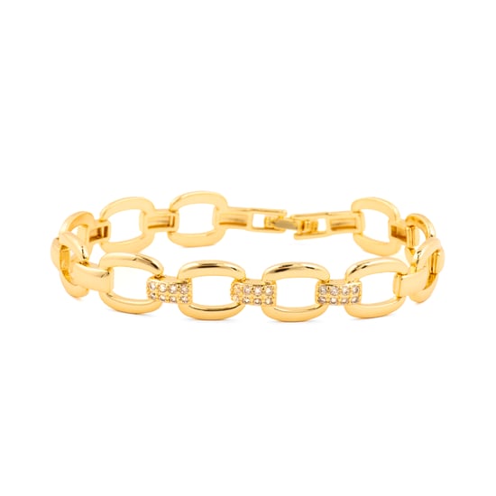 Luxenter Brilliant-cut zirconia bracelet with 18k yellow gold finish - Insio - Image 1