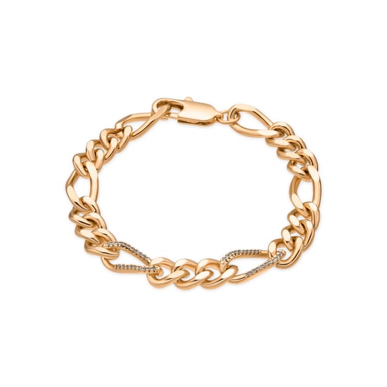 Luxenter Bráisléad le bailchríoch óir bhuí 18k agus zirconia chiúbach le gearradh geal - Thalu - Image 1