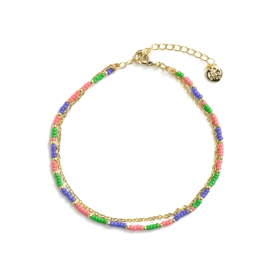 Luxenter armband in metaallegering en paarse kristal, afgewerkt in 18 karaats geel goud - Zasau - Image 3