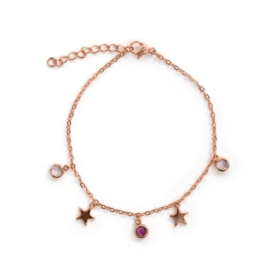 Luxenter armband in metaallegering en multicolor zirkonia, afgewerkt in 18 karaat roségoud - Sadria - Image 3