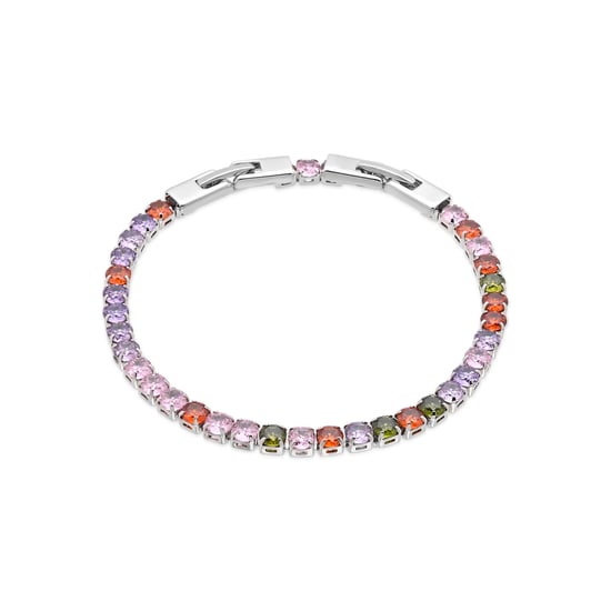 Luxenter Bracelet i Miotal Alloy agus Multicolor Zirconia críochnaithe i Róidiam - Frede - Image 1