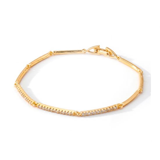 Luxenter Bracelet i Miotal Brilliant agus Cóimhiotal Zirconia críochnaithe in ór buí 18k - Ranme - Image 1