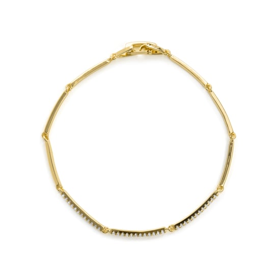 Luxenter Bracelet i Miotal Brilliant agus Cóimhiotal Zirconia críochnaithe in ór buí 18k - Ranme - Image 2