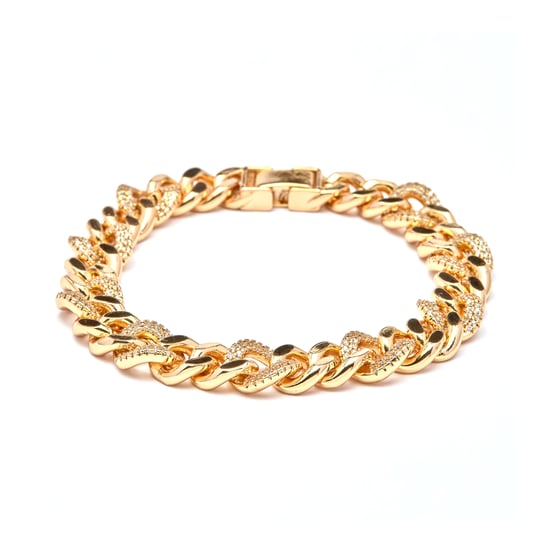 Luxenter Armband van metaallegering en schitterende zirkonia met 18-karaats geelgouden afwerking - Imfure - Image 1