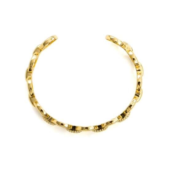 Luxenter armband in legeringsmetaal en briljant zirkonia, afgewerkt in 18 karaats geelgoud - Hidgi - Image 2