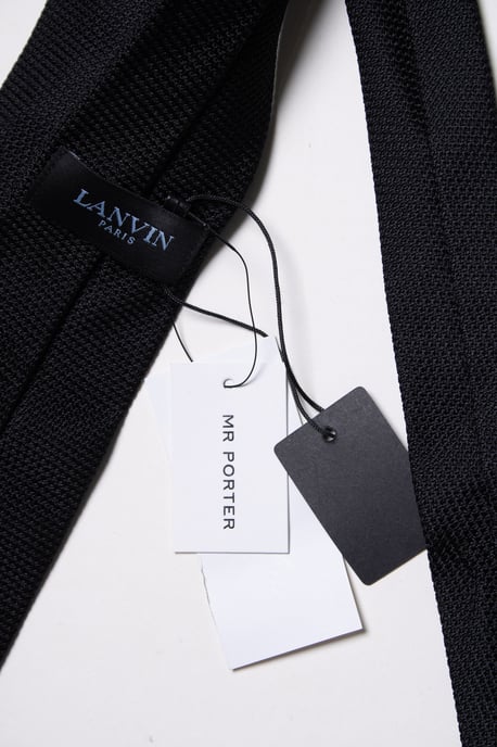 Lanvin, zwarte gestructureerde stropdas - Image 2
