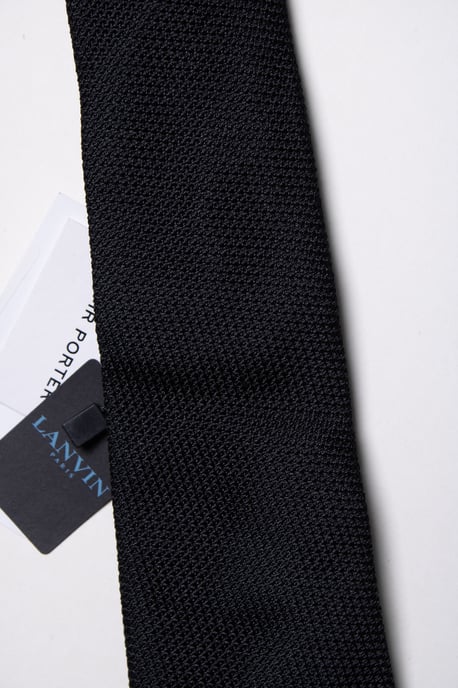 Lanvin, zwarte gestructureerde stropdas - Image 5