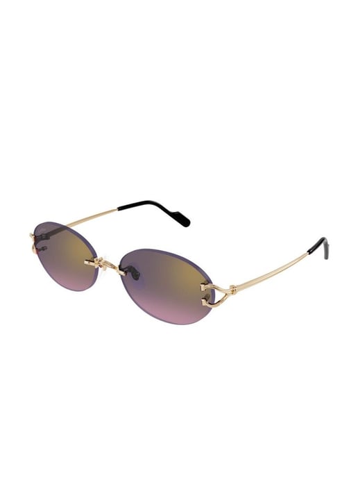 Cartier Zonnebril Paars Verloop/Goud - Image 1