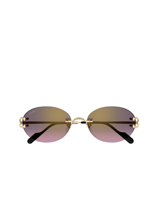 Cartier Zonnebril Paars Verloop/Goud - Image 2