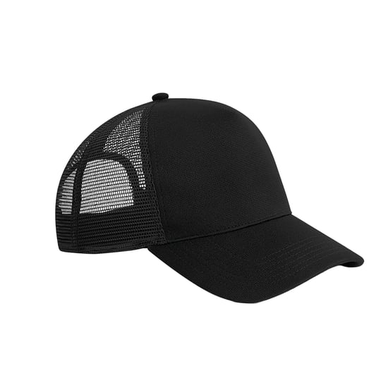 Beechfield Unisex Microknit Snapback Trucker Cap voor volwassenen (Zwart) - Image 1