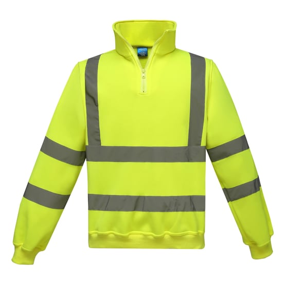 Yoko Uniseks Hi-Vis Sweatshirt met Kwartrits voor Volwassenen (Geel) - Image 1