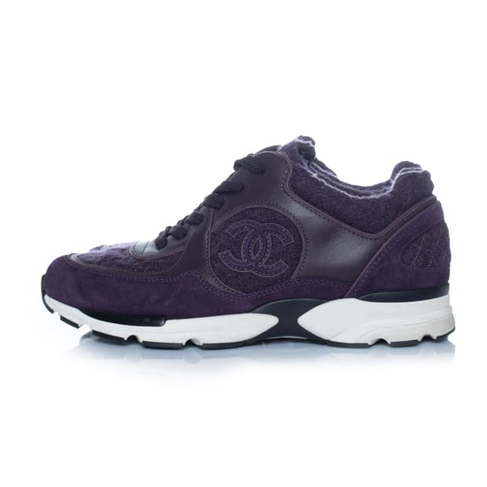 Chanel, lila sneakers med CC-logotyp - Image 2