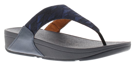 FitFlop Womens Flip Flops Lulu Glitz Toe-Post Slip On mindight navy - Image 1