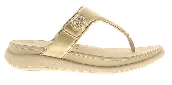 FitFlop Womens Flip Flops Mode Go Beadie Button Toe Post Slip On platino - Image 2