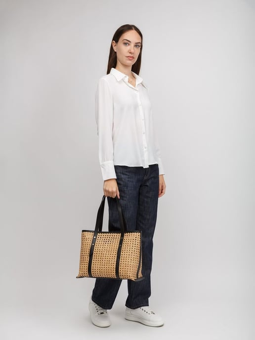 Giulia Monti Tote Bag Beige/Black - Image 5