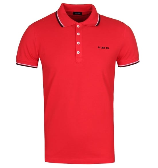 Diesel Polo Shirt Mens Red T-Randy Broken Logo - Image 1
