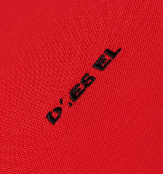 Diesel Polo Shirt Mens Red T-Randy Broken Logo - Image 3