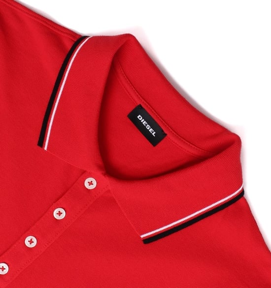 Diesel Polo Shirt Mens Red T-Randy Broken Logo - Image 4