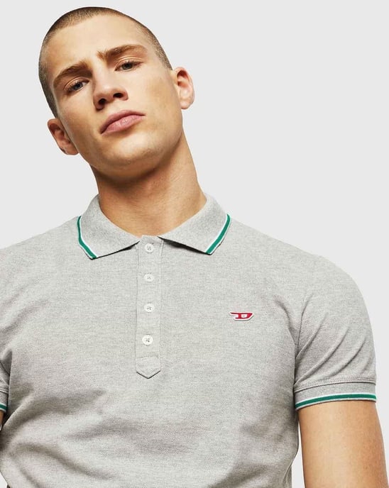 Diesel Polo Shirt Mens Grey T-Randy Short Sleeve - Image 3