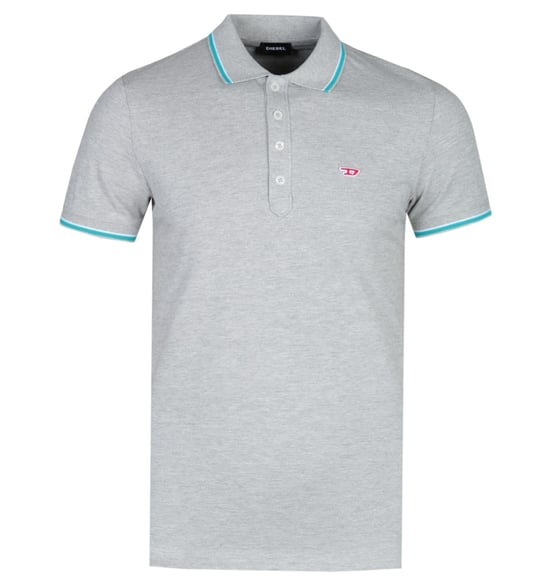 Diesel Polo Shirt Mens Grey T-Randy Short Sleeve - Image 4