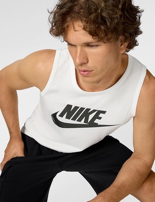 Nike Air Mens Athletic White Vest Tank Top - Image 3