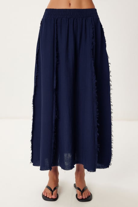 Katoenen Mouwloze Blouse en Wijde Rok Set - Image 4