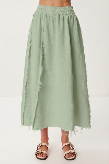 Katoenen Mouwloze Blouse en Wijde Rok Set - Image 5