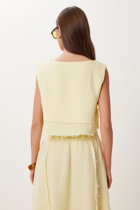 Katoenen Mouwloze Blouse en Wijde Rok Set - Image 6