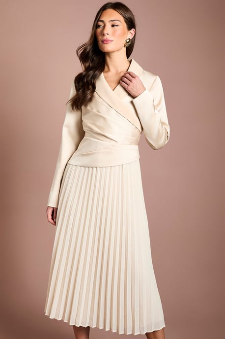 Tailored Pleat Skirt Midi Dress - Image 2