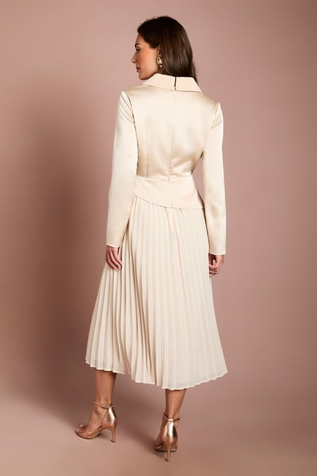 Tailored Pleat Skirt Midi Dress - Image 3