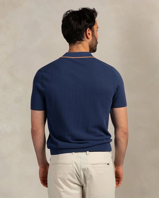 New Zealand Auckland Polo SS Gebreide Polo Blauw - Image 2