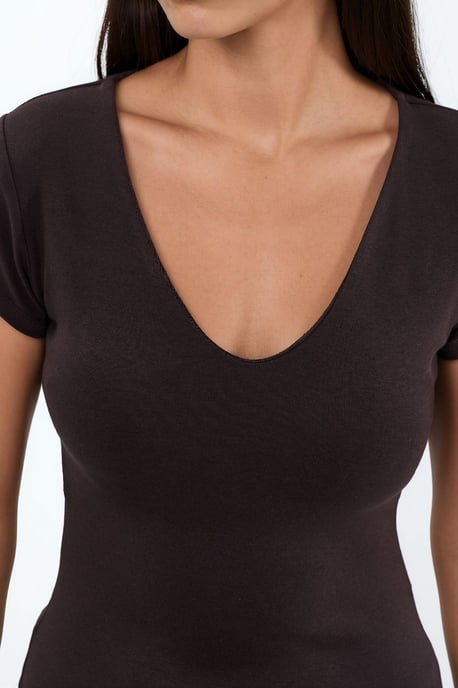 V-hals Modal Katoenmix Blouse - Image 3