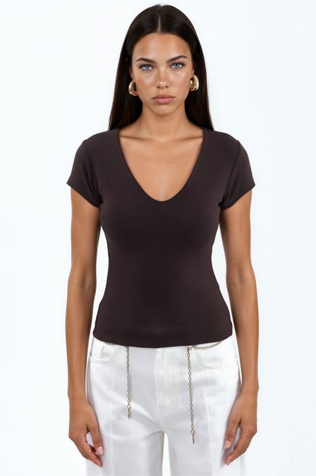 V-hals Modal Katoenmix Blouse - Image 5