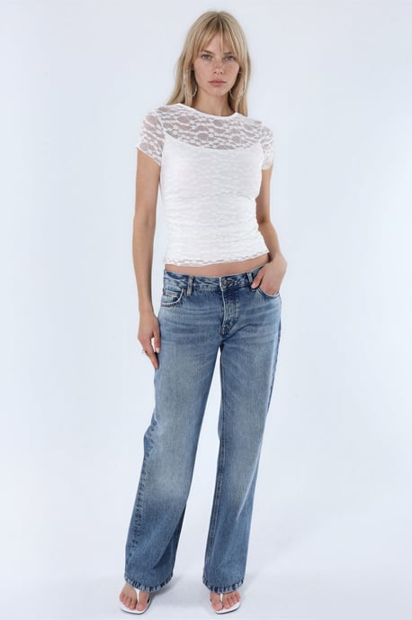 Slim Fit Spetsstickad Blus - Image 5