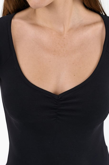V-hals Korte Mouwen Drape Blouse - Image 4