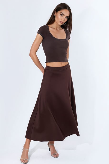 Slim Fit U-Hals Geribde Blouse - Image 5
