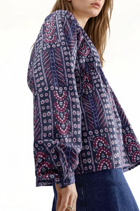 Blus med ballongärm och mönster - Image 6