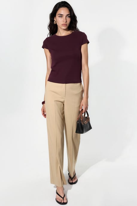 Ronde Hals Korte Mouwen Katoenmix Blouse - Image 3