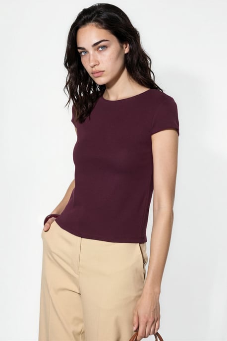Ronde Hals Korte Mouwen Katoenmix Blouse - Image 4