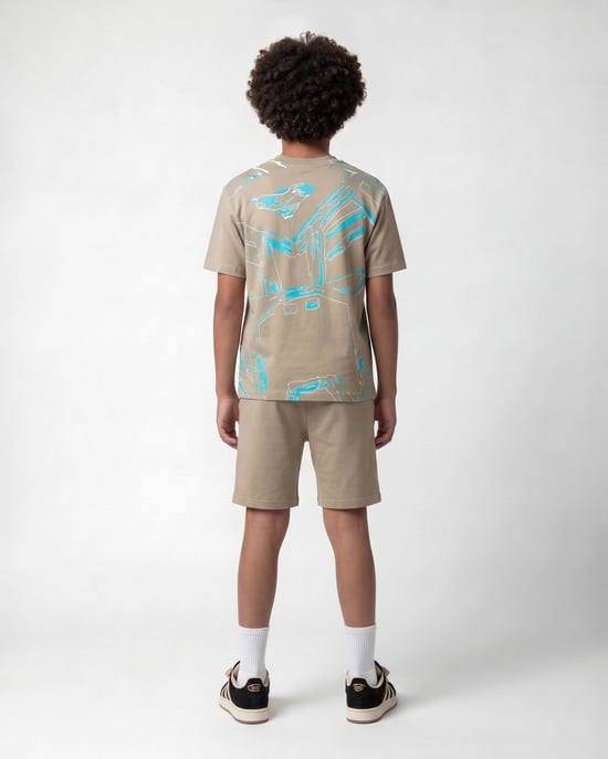 Black Bananas Kinderen Huge Sketch Twin Set, Zand - Image 2