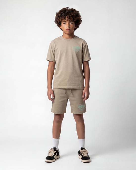 Black Bananas Kinderen Huge Sketch Twin Set, Zand - Image 3
