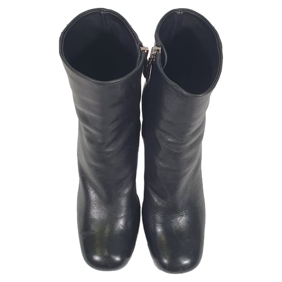Prada Platform Ankle Boots in Black Leather - Image 4