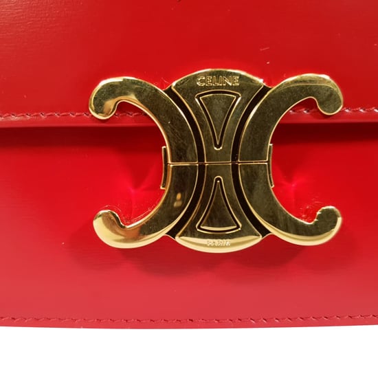 Celine Classique Triomphe-väska i röd läder - Image 6