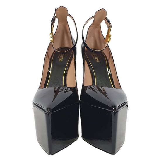 Valentino Garavani Tan-Go 165 Plateau Pumps in Zwart Glanzend Leer - Image 2